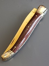 OLD LAGUIOLE GOLDSMITH KNIFE, THIERS, WOOD OF AMOURETTE, GOLDEN BLADE FINE GOLD