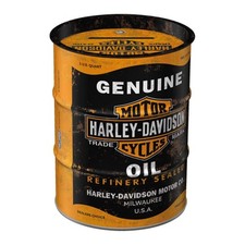 Tirelire Bidon Huile Vintage Harley-Davidson – Déco Garage Moto – Genuine Oil