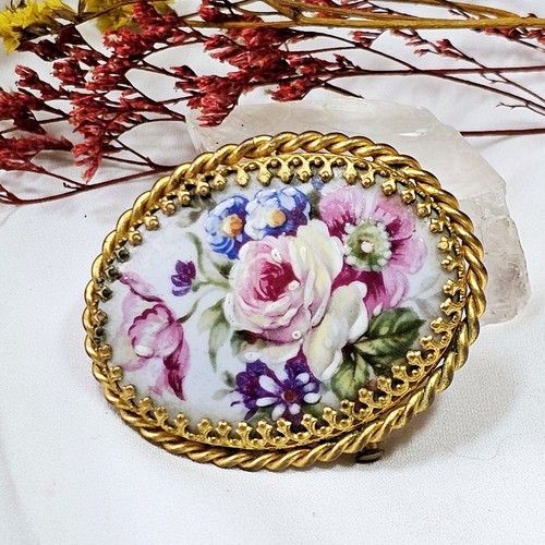 Broche limoges décor - broche,