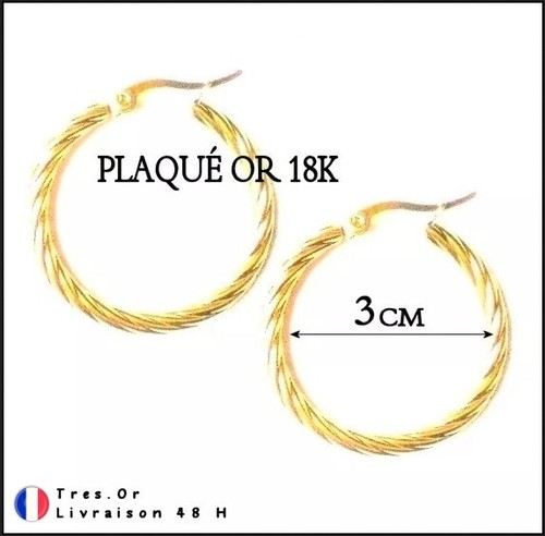 Créoles plaqué 18k - créoles, or