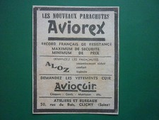 7/33 PUB SILK PARACHUTE ALOZ AVIOCOUIR CLOTHING LEATHER HELMET GLOVE PILOT CLICHY AD