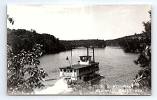RPPC Carte Postale Photo Réelle S.S. Winnebago Bateau Wisconsin Dells