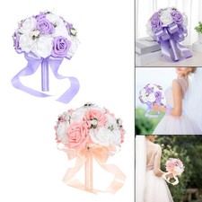 Bouquet de Mariée avec Fleurs Artificielles pour La Demoiselle D'honneur,