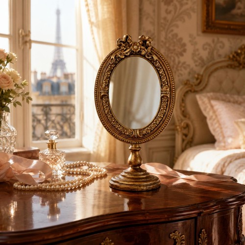 Miroir ovale vintage détails - ovale,