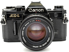 ▶️[ Exc ] Appareil photo argentique 35 mm noir Canon AE-1 FD 50mm F/1.4 S.S.C...