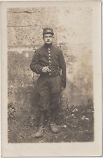 carte photo originale portrait piou piou 169 RI  Bois le Prêtre ceinturon ersatz