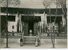 China, Temple  Vintage silver print.  Tirage argentique d'époque  8,5x1
