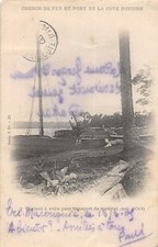 CPA RAILWAY AND IVORY COAST PORT SAILING BARGE TRANSPORT MATERIAL