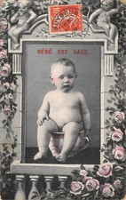 FANCY POSTCARD / REPRESENTATIVE OF BABIES / BABY IS WISE / BEDROOM POT