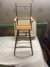 Vintage Wooden Doll High Chair Can Fold