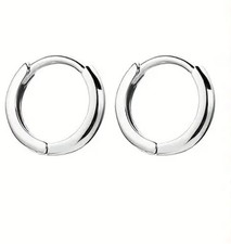 Boucles d'oreilles créoles argent 925 anneaux 10 mm