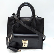 BALENCIAGA Hand Shoulder 2way Bag Mini All Afternoon Black Leather 74210671600 2