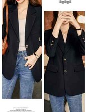 Veste Tailleur Blazer Femme Séparé Bureau Slim Élégante Noire Over 44989