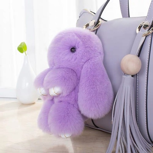 Rex rabbit fur keychain - rex,