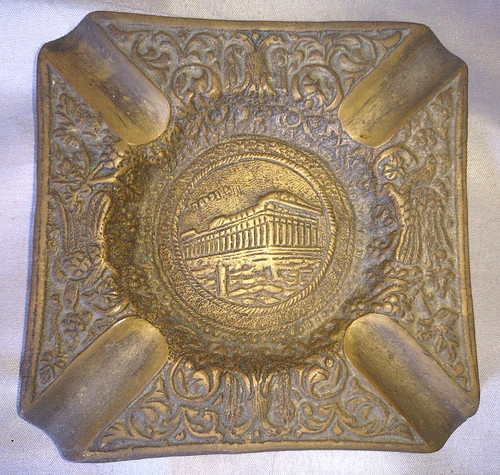 Old empty pocket ashtray - empty,