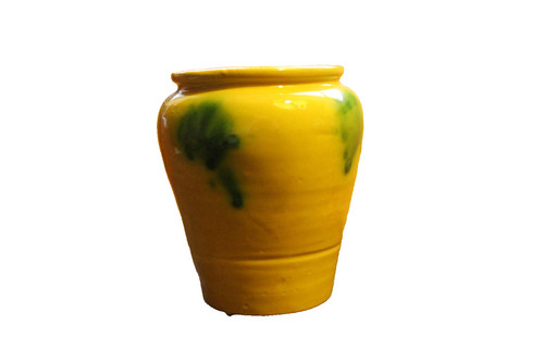 Poterie vase jaune et - poterie,