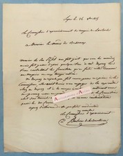 ● l'ARBRESLE supplies shop & allied troops - letter 1815 mayor BESSENAY