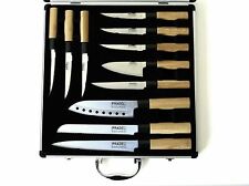 Pradel Excellence - Valise de 5 Couteaux de Cuisine + 6 Steaks - Manche Bambou