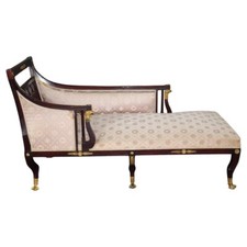 Superb Bronze Mounted Eagle French Empire Mahogany Empire Daybed Chaise