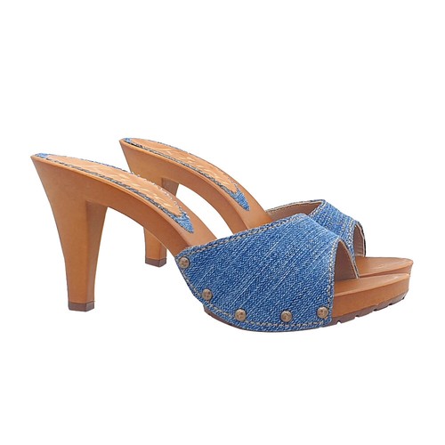 Mules avec bande denim - avec,