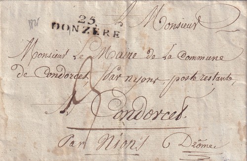 Marque postale 1825 de - -,