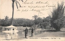 Old postcard Alexandria - Nouzha Garden - Le Bassin (237894)
