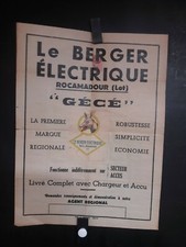 AFFICHE BARRIERE ELECTRIQUE SECURITE CHIENS  LOT 46