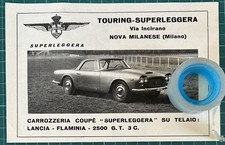 Rare 1962 LANCIA FLAMINIA 2500 GT Coupe’ TOURING Advertising