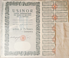 ANCIENNE ACTION AU PORTEUR USINOR de 75 francs