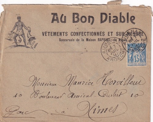 Enveloppe pub 1897 au - pub, "au