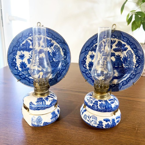Paire lampes huile blue - à,