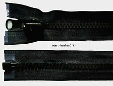 Fermeture Éclair Noir, Réversible Tirette, Chunky Plastique Dents, Ouvert Fin, N