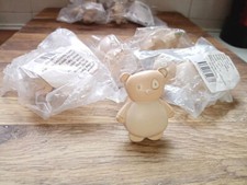 lot 6 boutons de tiroir poignée porte armoire commode ours crème neufs en résine