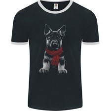 T-Shirt Ringer Pour Homme Avec Un Chiot Berger Allemand En Écharpe FotL