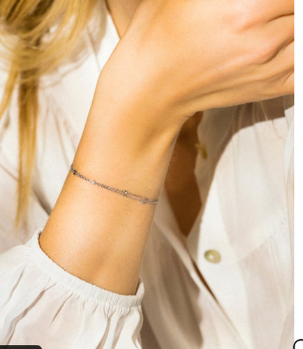 Bracelet fin blanc - fin, or