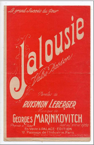 Partition musicale jalousie - musicale,