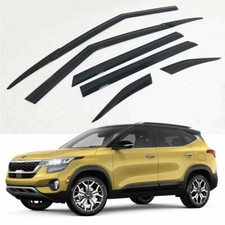 ⭐6pcs⭐ Door Visors for 2020-2026 Kia Seltos Window Visors Black Trim Side Guard