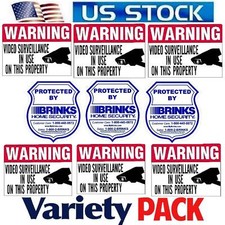 Home Surveillance Security Camera Video Stickers Warning Decals Outdoor Sign