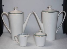 Zeh Scherzer Finlanda Blauband Goldrand Porcelaine 790 Cafetière Lait Sucre