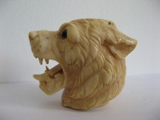 3403*  tête de chien pommeau de canne ou parapluie ancien 19eme siècle