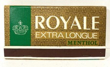 Antique Royal Cigarette Menthol Brewery Advertising Matchbox