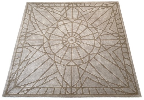 Tapis 100 laine gris - laine, moderne