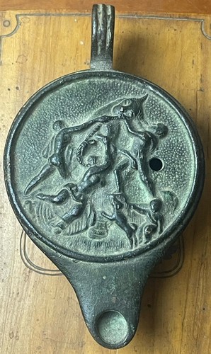 Lampe huile bronze grèce - À,