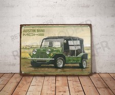 Plaque métal vintage austin mini moke Enseigne Garage Décoration Déco atelier