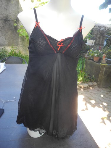Nuisette noir dentelle - dentelle, m