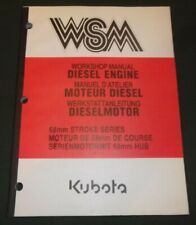 Kubota 68 MM Coup Moteur Diesel Maintenance Service Réparation Atelier Manuel