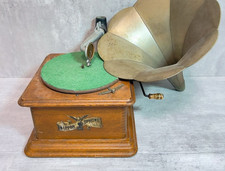 NIPPONOPHONE Vintage Antique Phonograph Gramophone with Horn Retro Japan JP