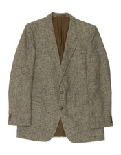 ANGELO LITRICO Mens 2 Button Blazer Jacket IT 52 XL Grey Flecked Wool WN06