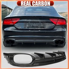 REAL CARBON  Rear Bumper Diffuser Lip for Audi A7 Sline S7 Pre-facelift 2012-15