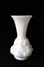 Antique French Saint Louis moulded opaline glass vase 1845-1870